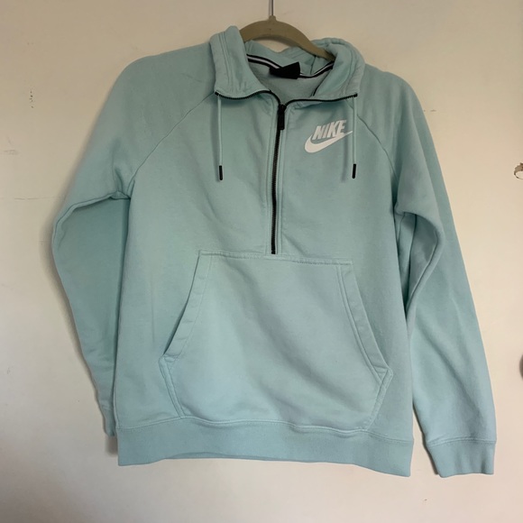 light blue nike half zip